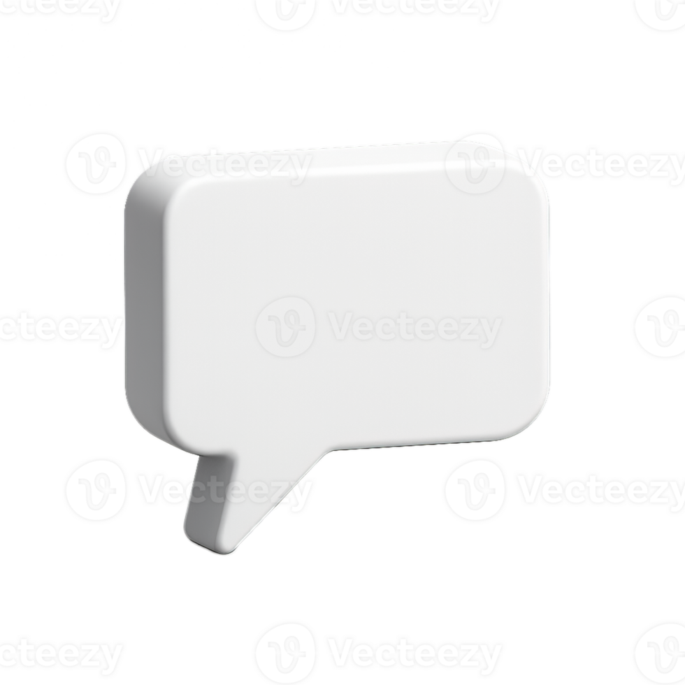 Simple 3D Speech Bubble Design for Creative Communication Ideas png