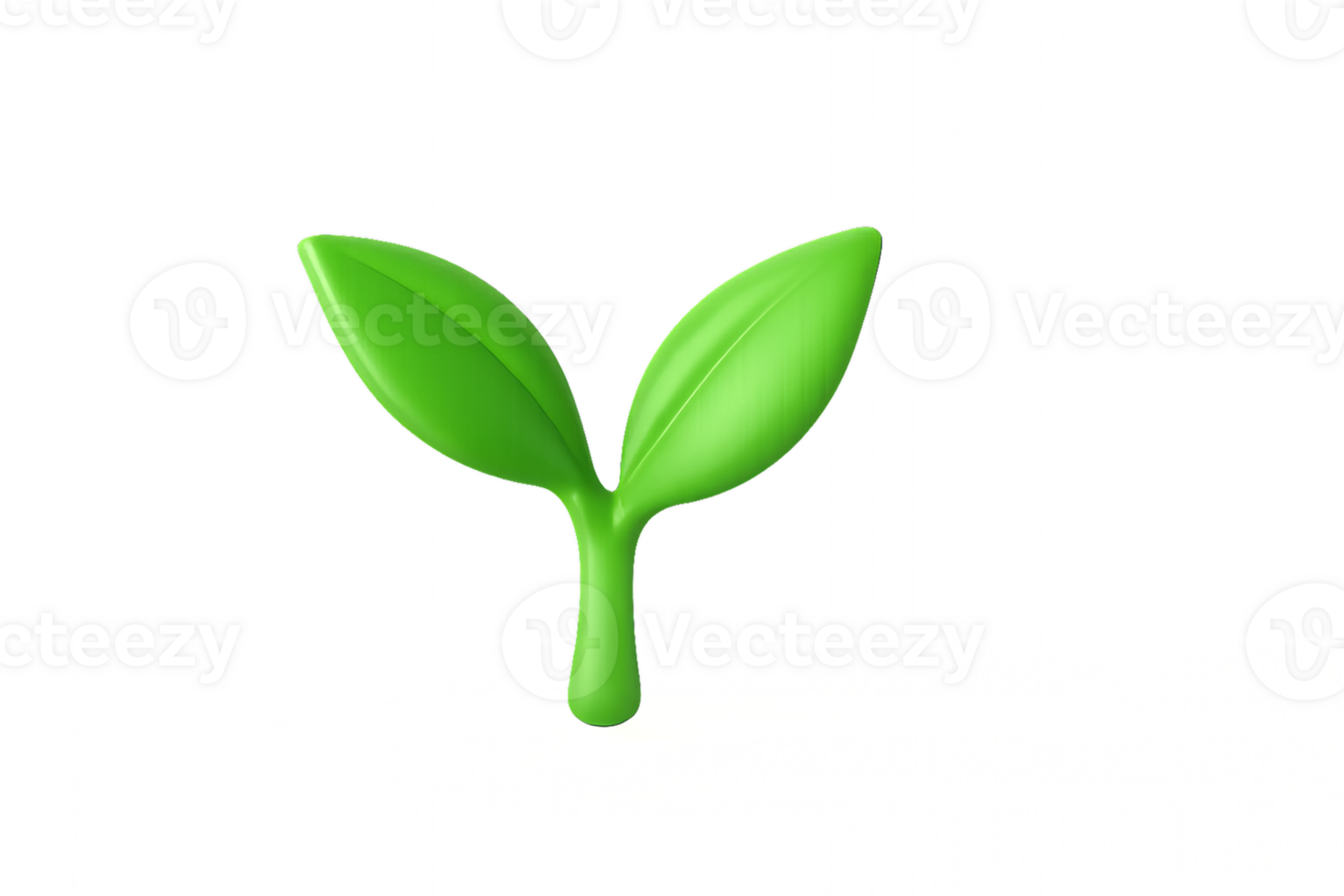 Simple Green Leaf Icon for Growth and Nature Themes png