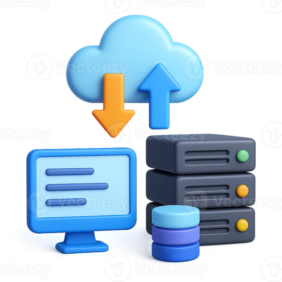 Simple Cloud Computing Infographic with Icons for Overview png