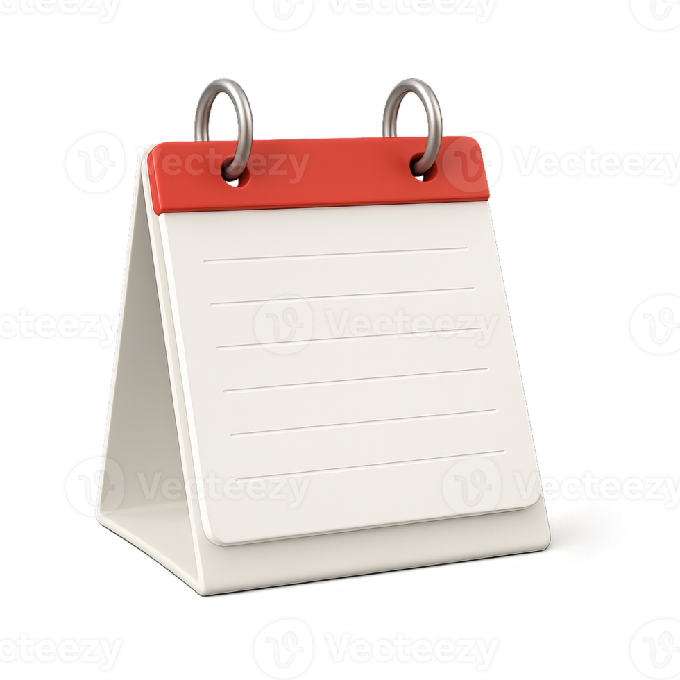 Simple Empty Transparent Desk Calendar with Blank Pages for Notes png