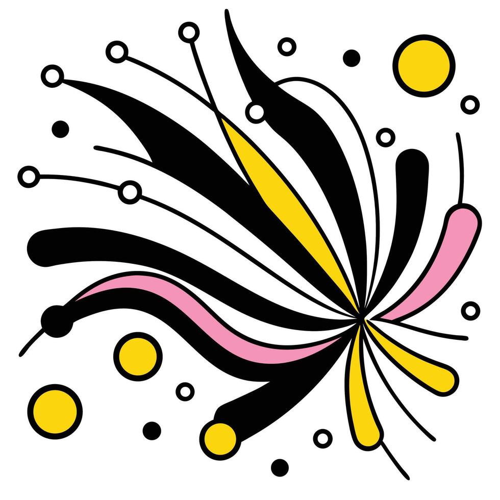 Abstract Geometric Design with Lines Circles and Concentric Bursting Pattern vector