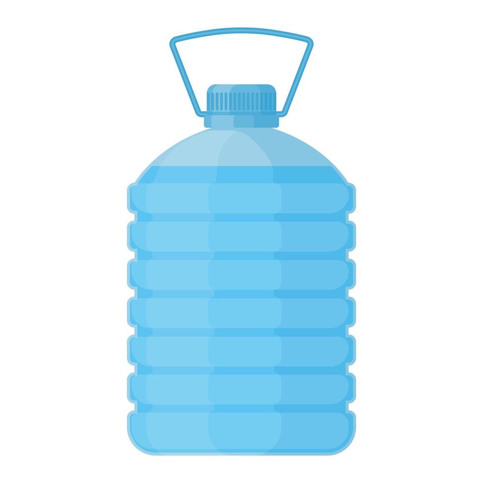 large plastic water jug with handle flat cartoon illustration vector