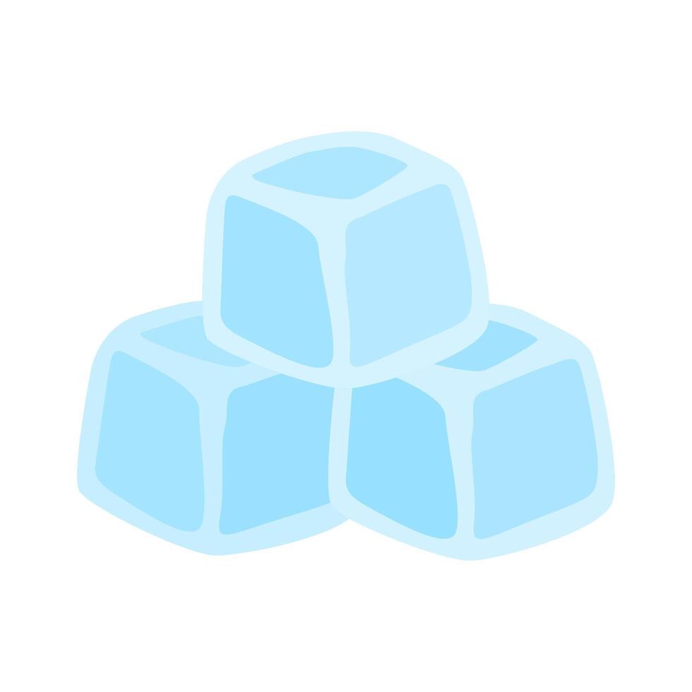 stacked ice cubes flat cartoon illustration vector