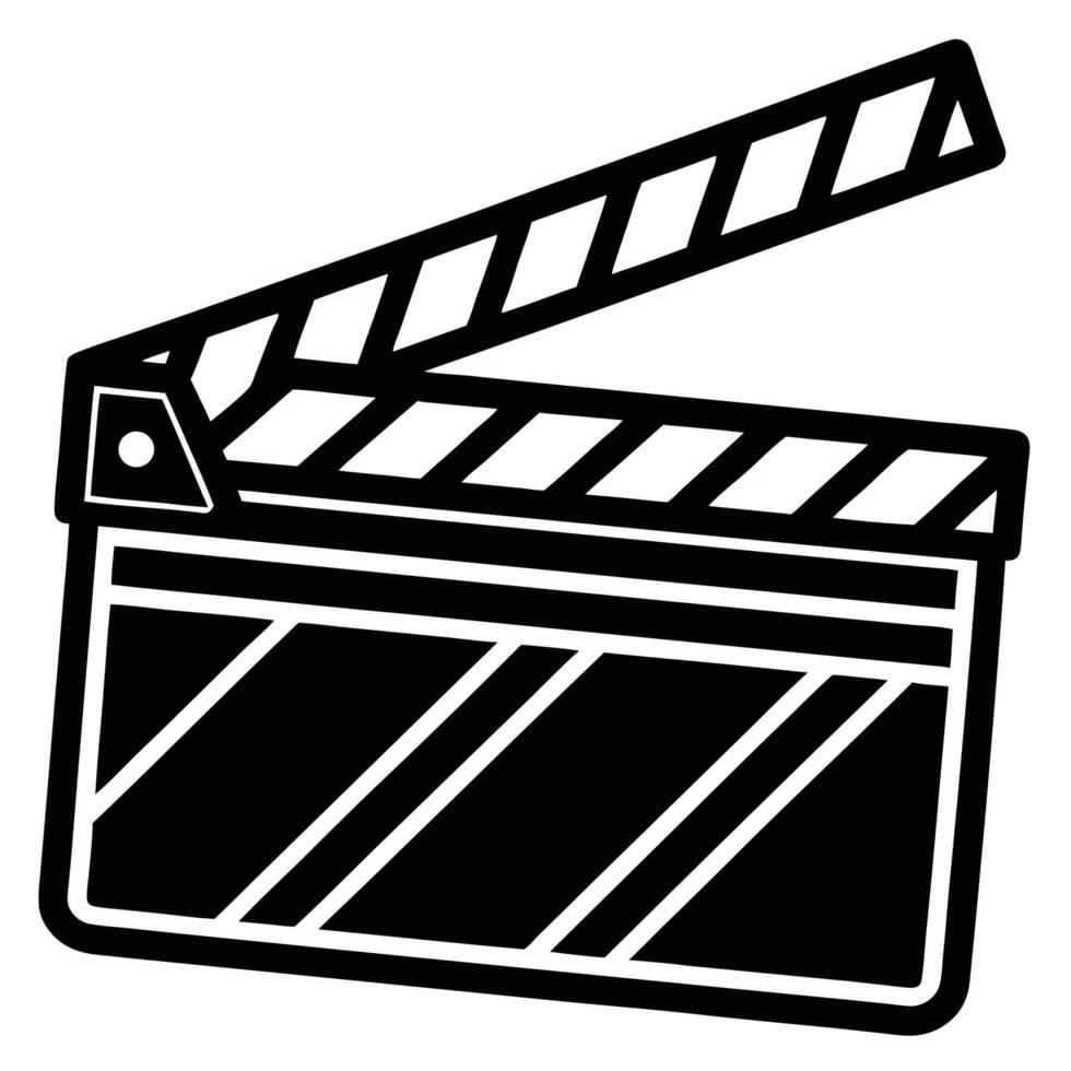 Black and White Clapperboard Illustration for Film Production and Filmmaking vector