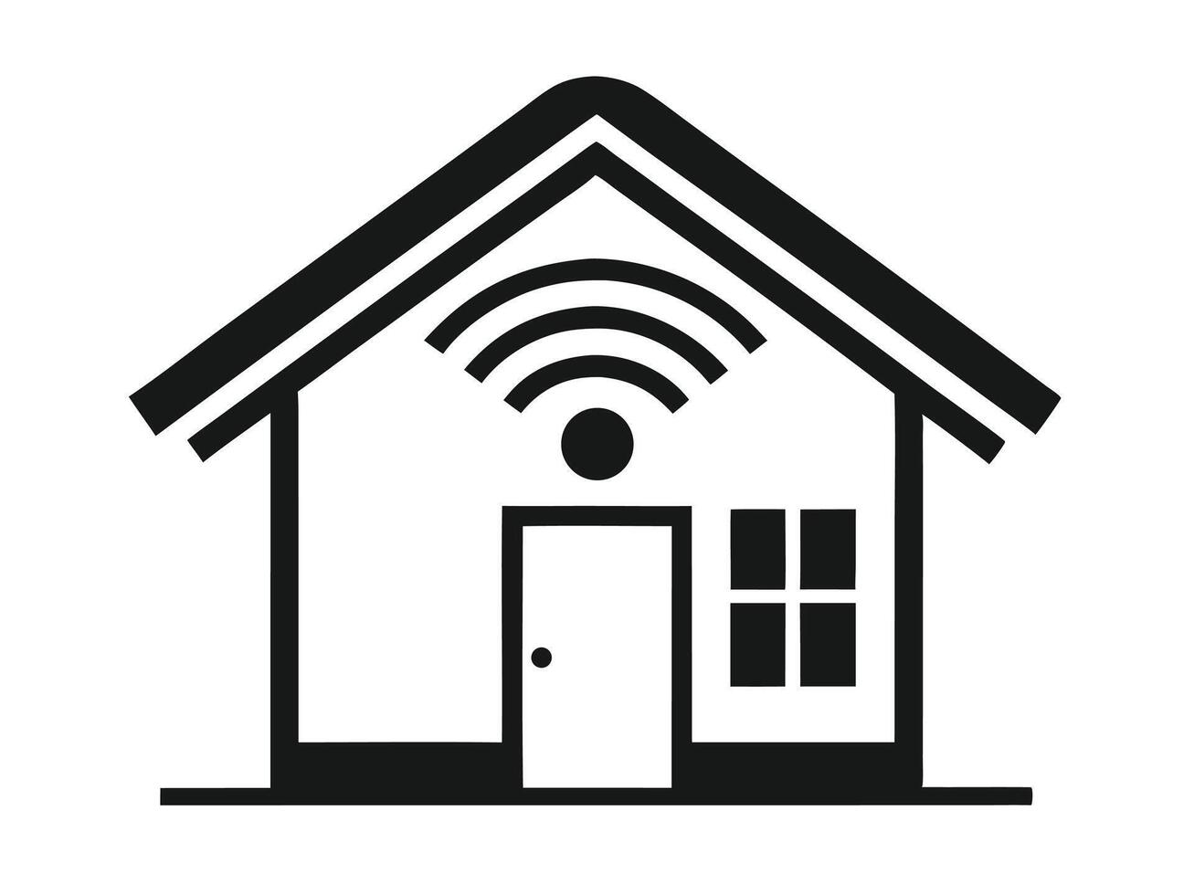 Smart Home Connectivity A Simple Black and White Icon Illustration vector