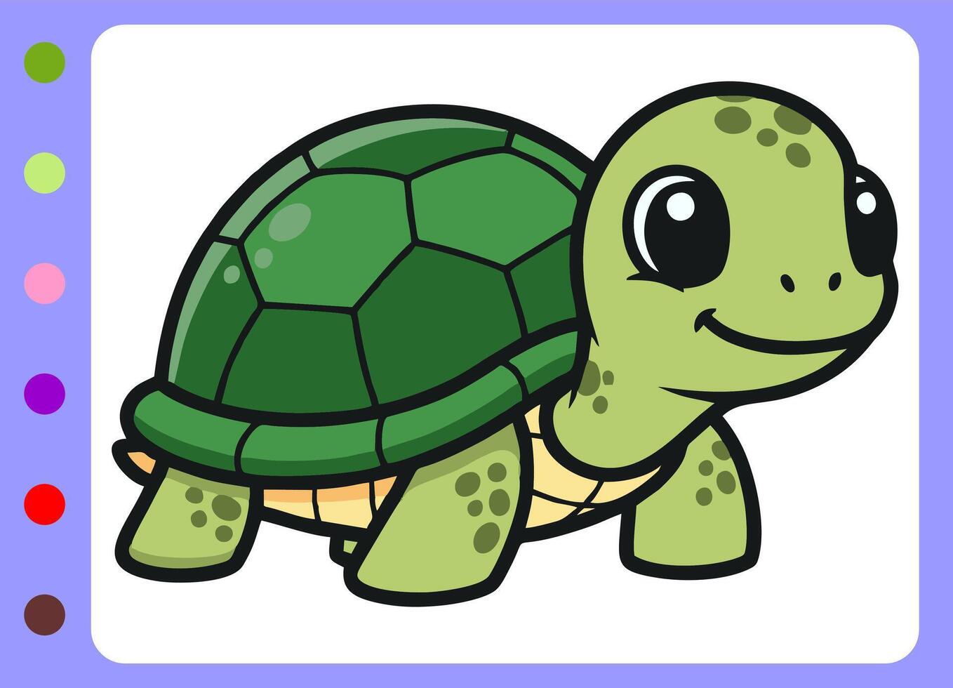 Cute little turtle cartoon illustration.cartoon turtle illustration vector