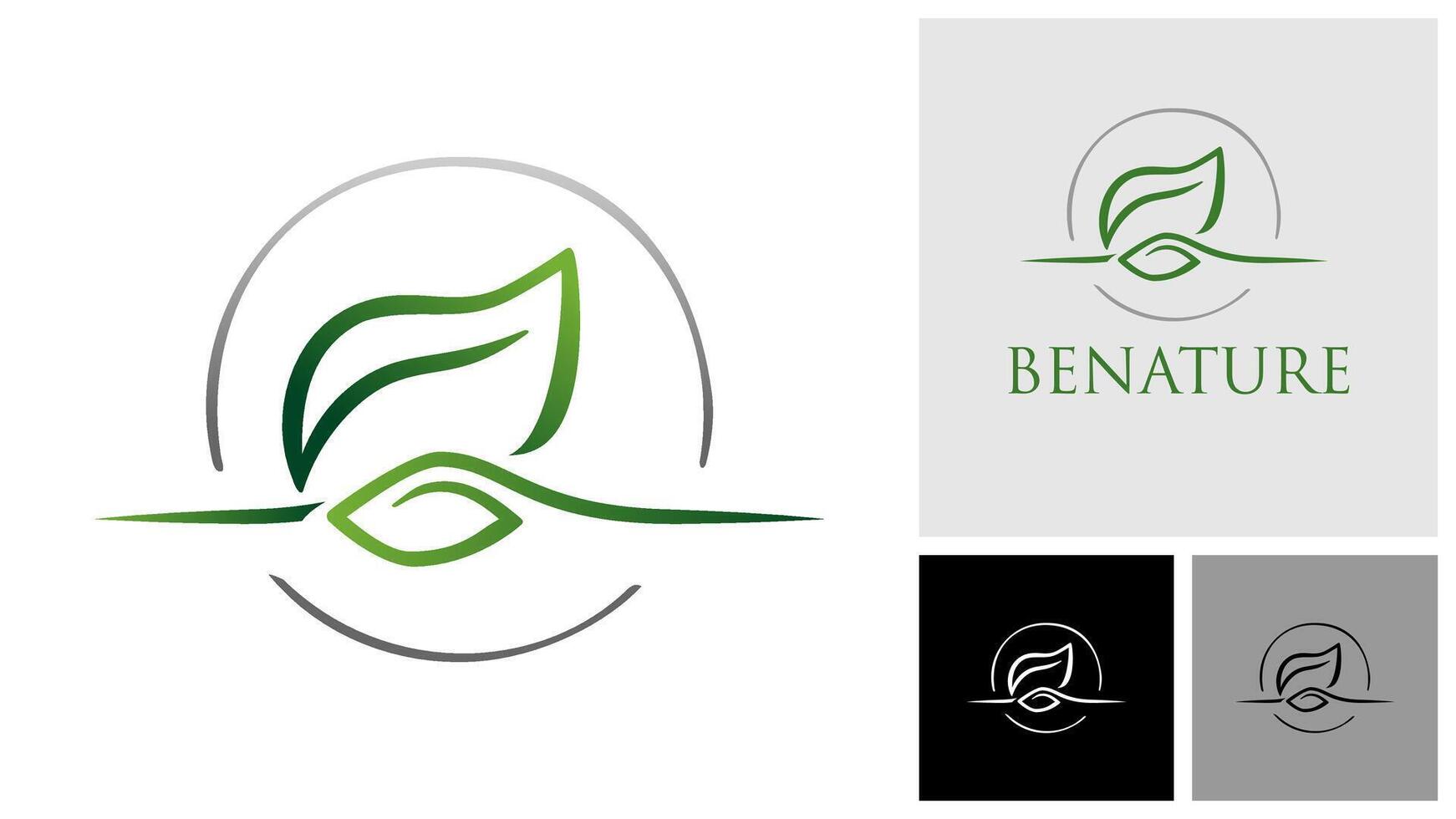 Leaf with circle logo. vector