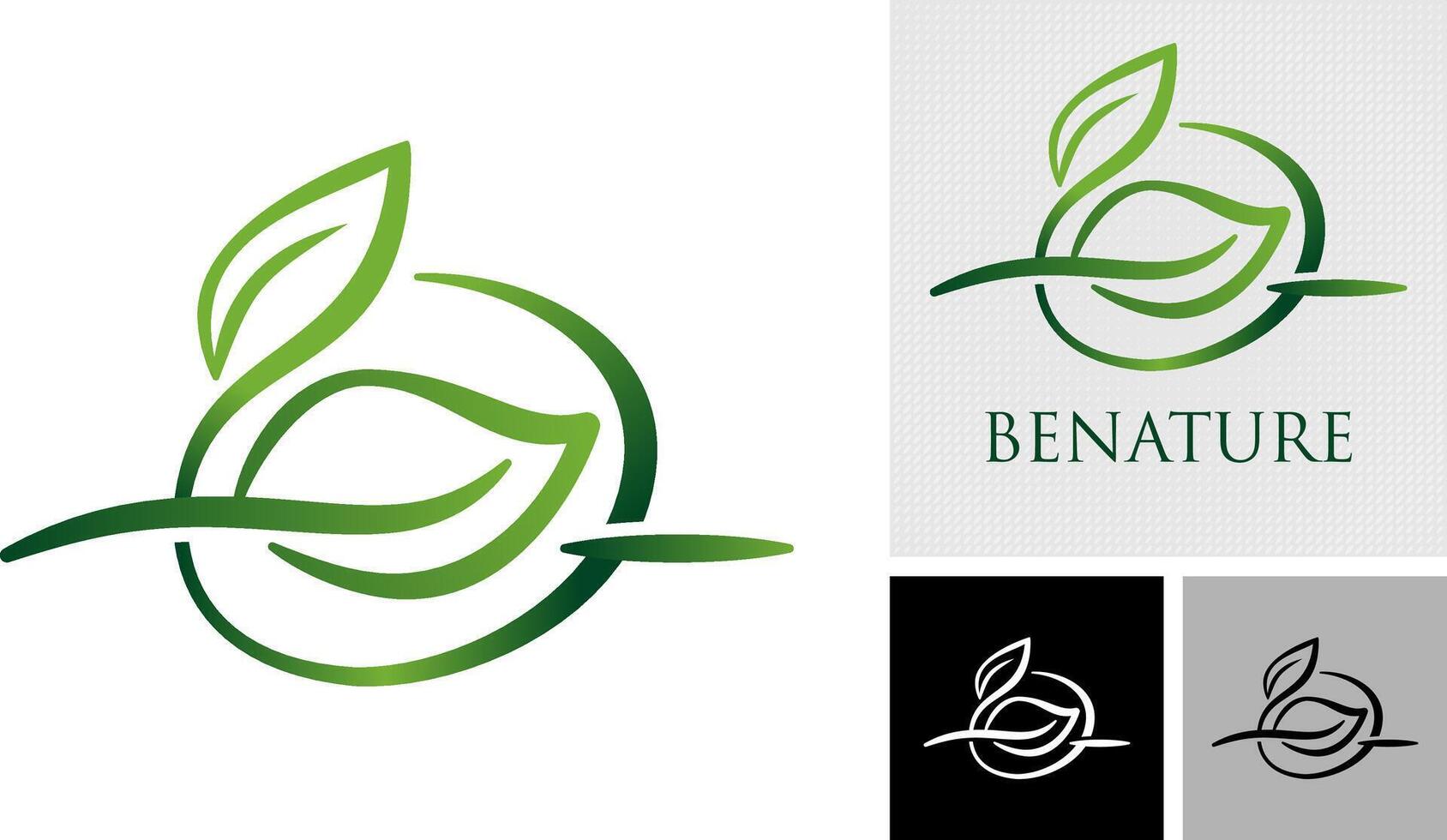 Leaf circle logo. Ecology nature element icon vector