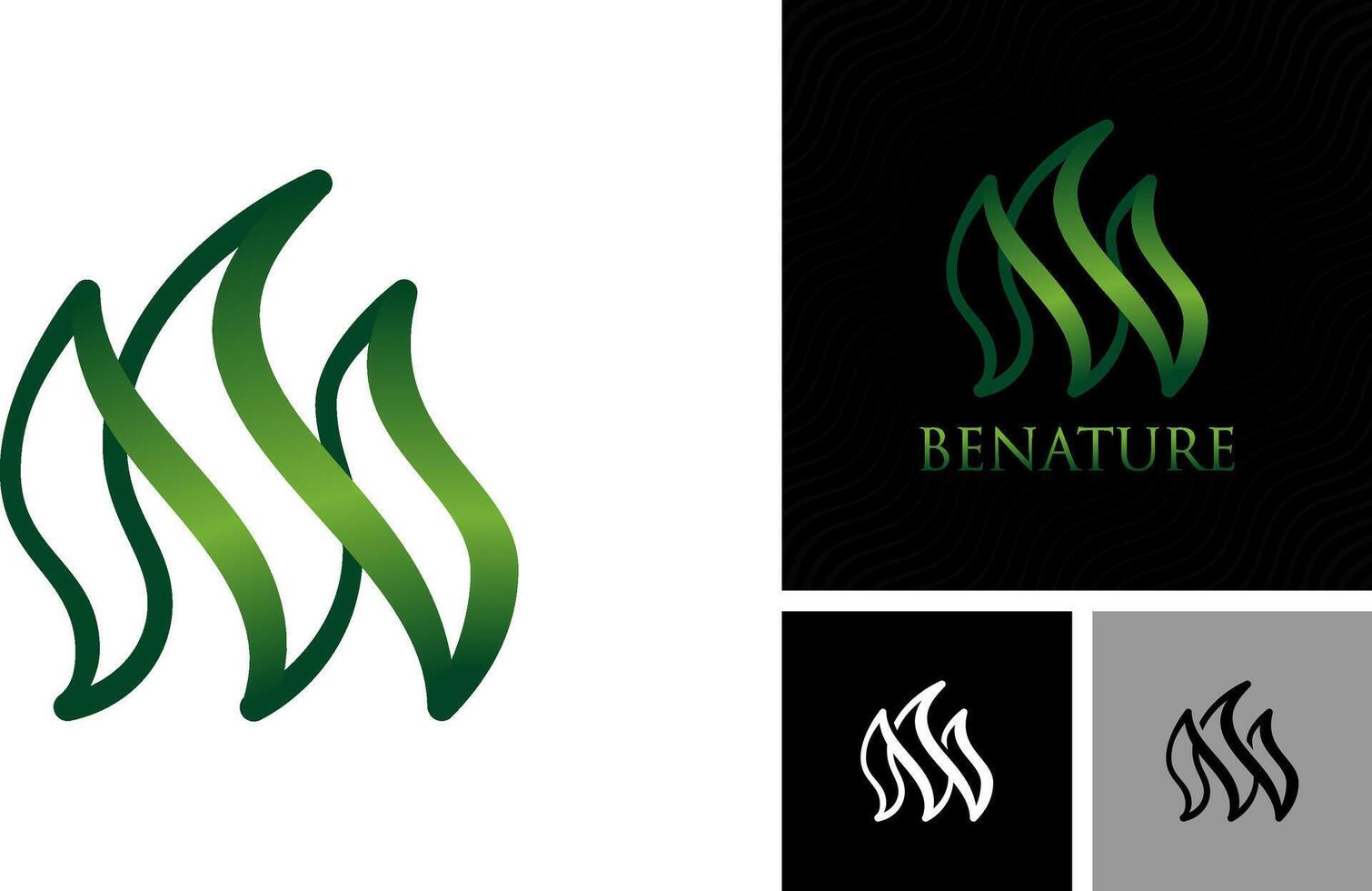 Abstract three leaf logo. Dynamic green color nature icon. vector