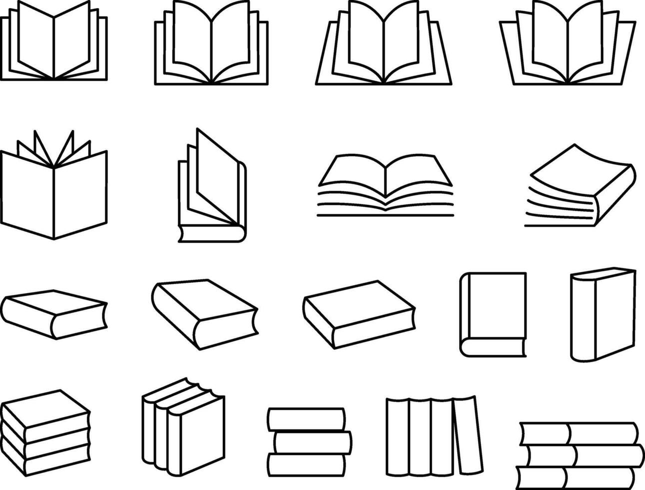 Book icon set. vector
