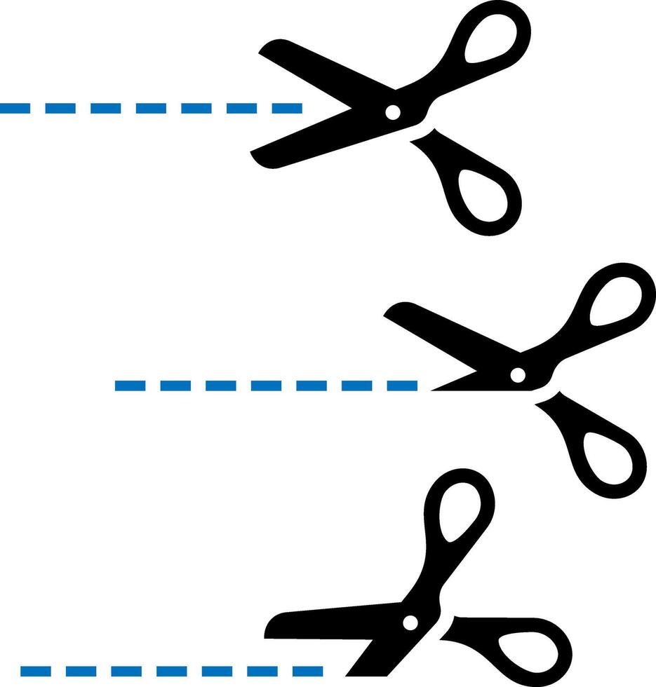 Cutting scissors icon. vector