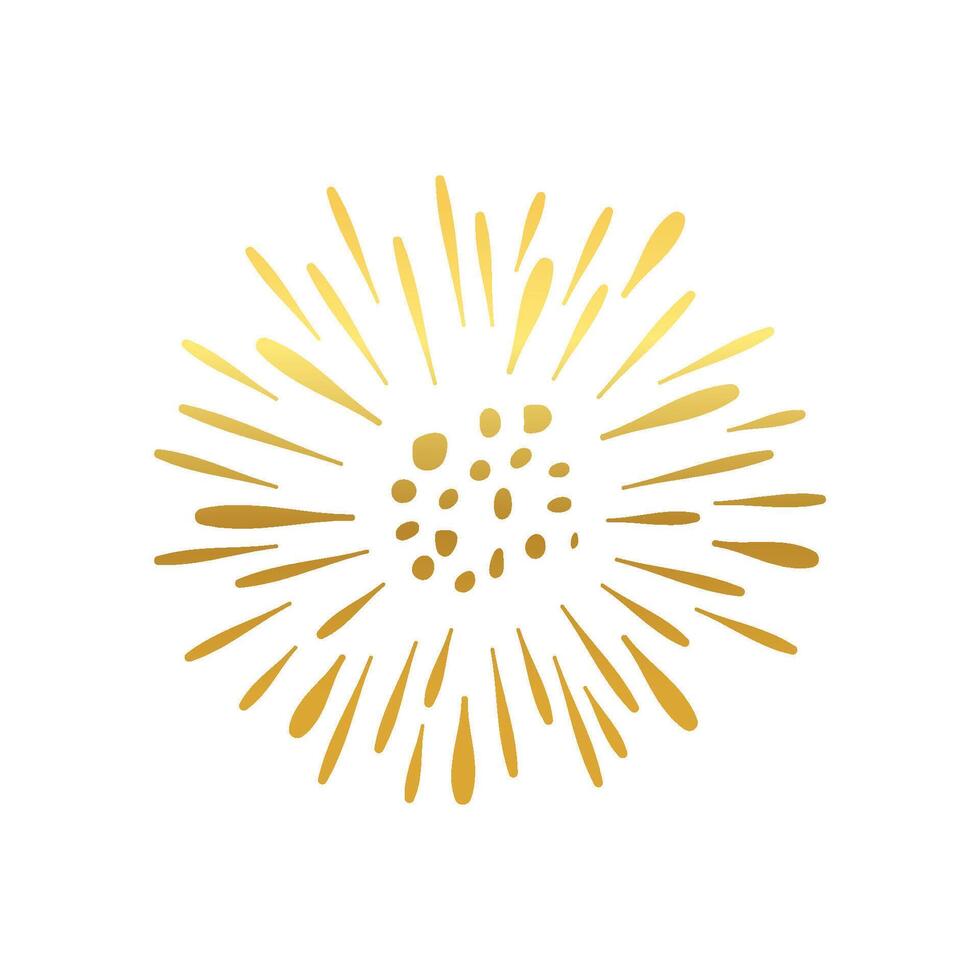 Golden Burst Abstract Sun Rays Design Element Illustration vector