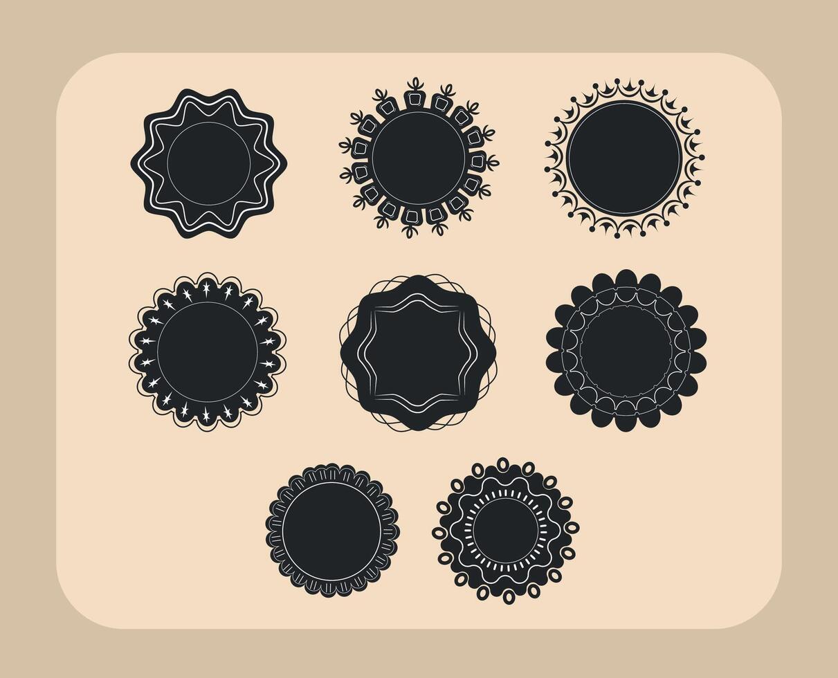 Set of black silhouet frames vector