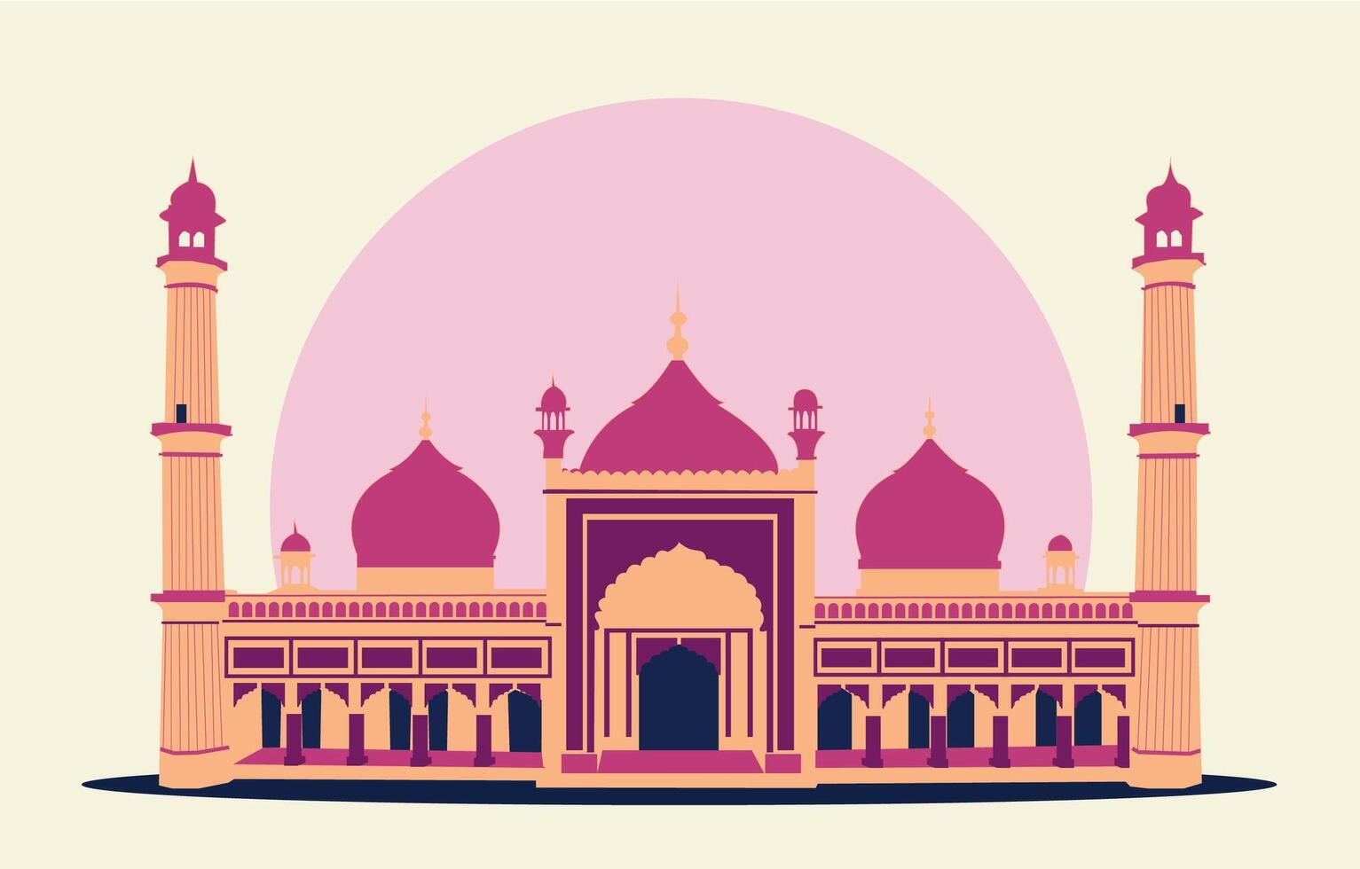 Flat Illustration of Jama Masjid vector