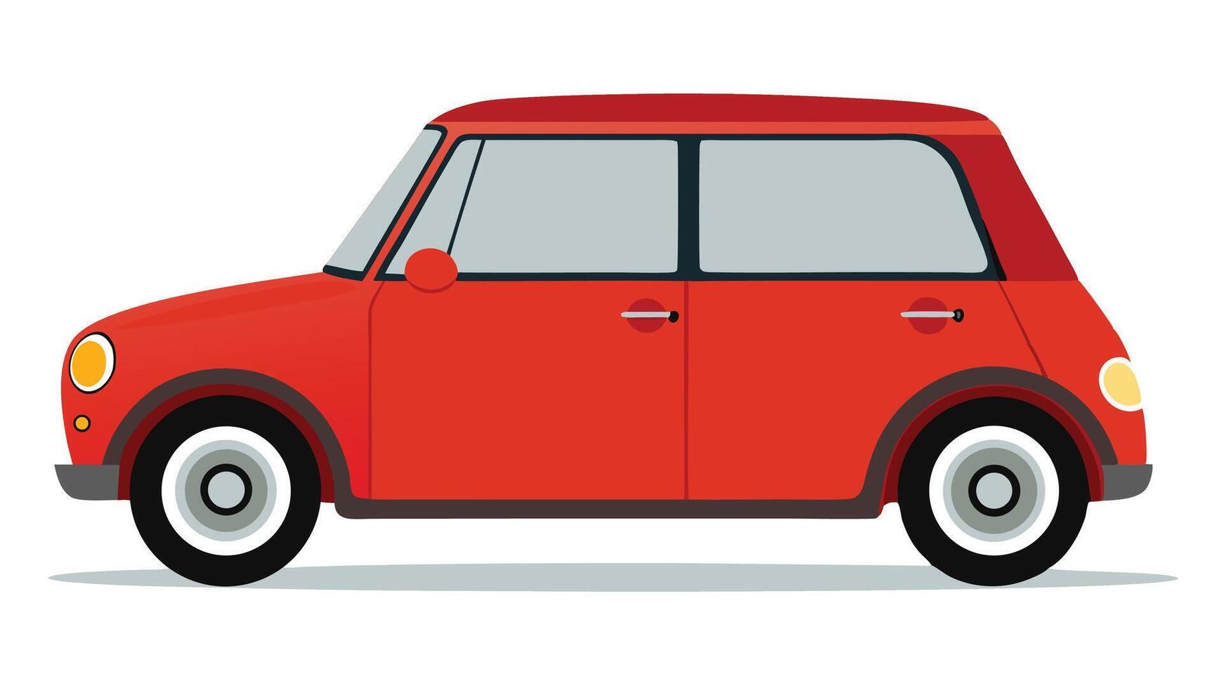 a red car Car icons flat cartoon on a white background vector