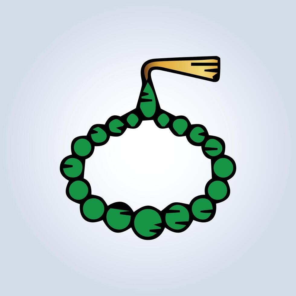 Prayer beads are designed in green colors vector