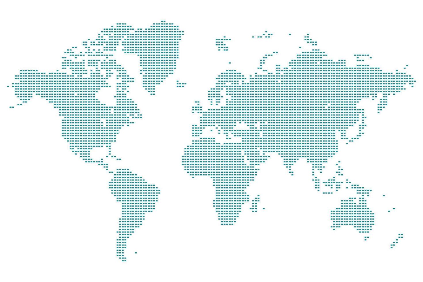 Square dot styled global map layout in abstract geographical design showing borders and continents vector