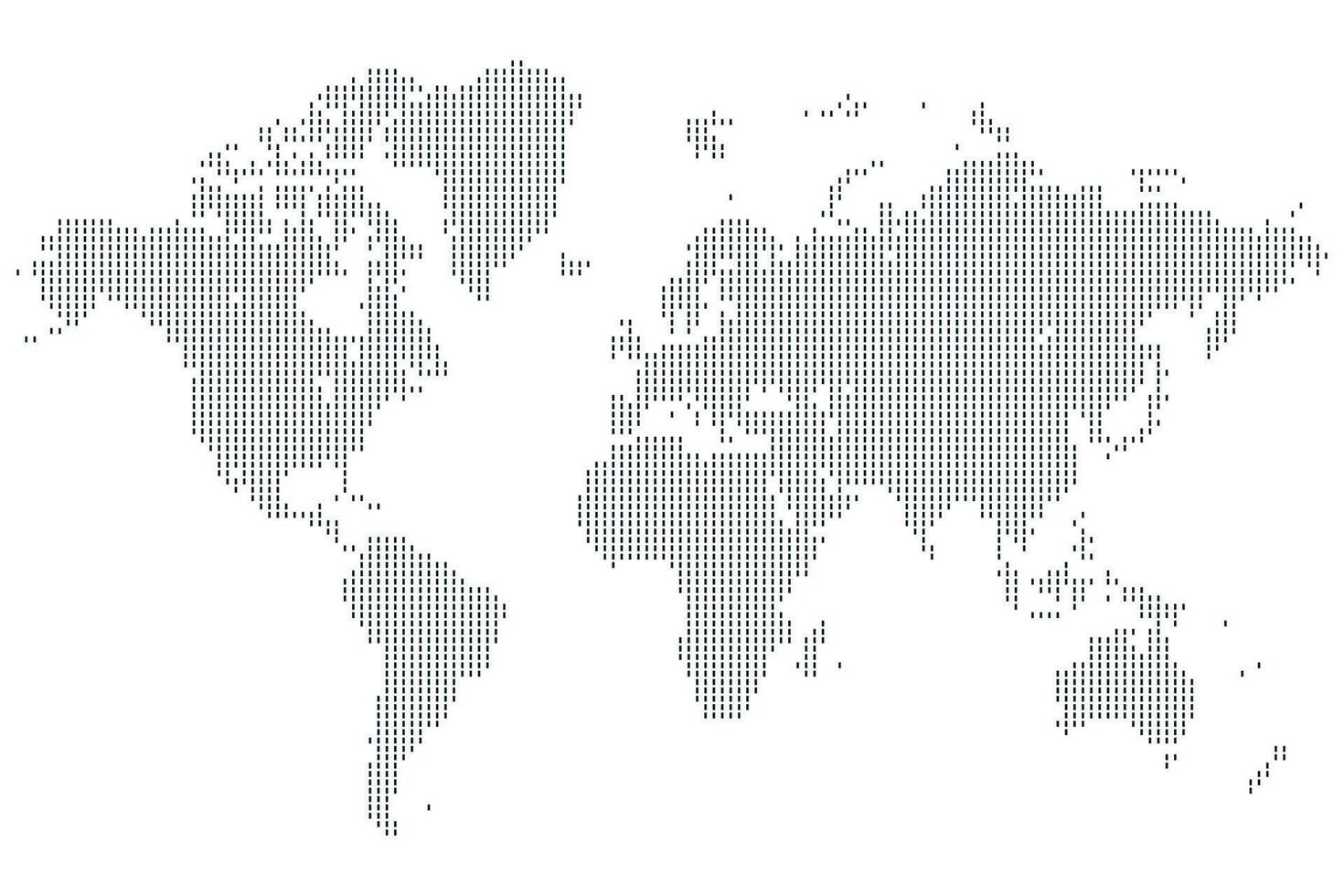 Geometric square dotted world map for high tech presentations. A minimalist atlas layout with dotted nations and continents across the globe vector