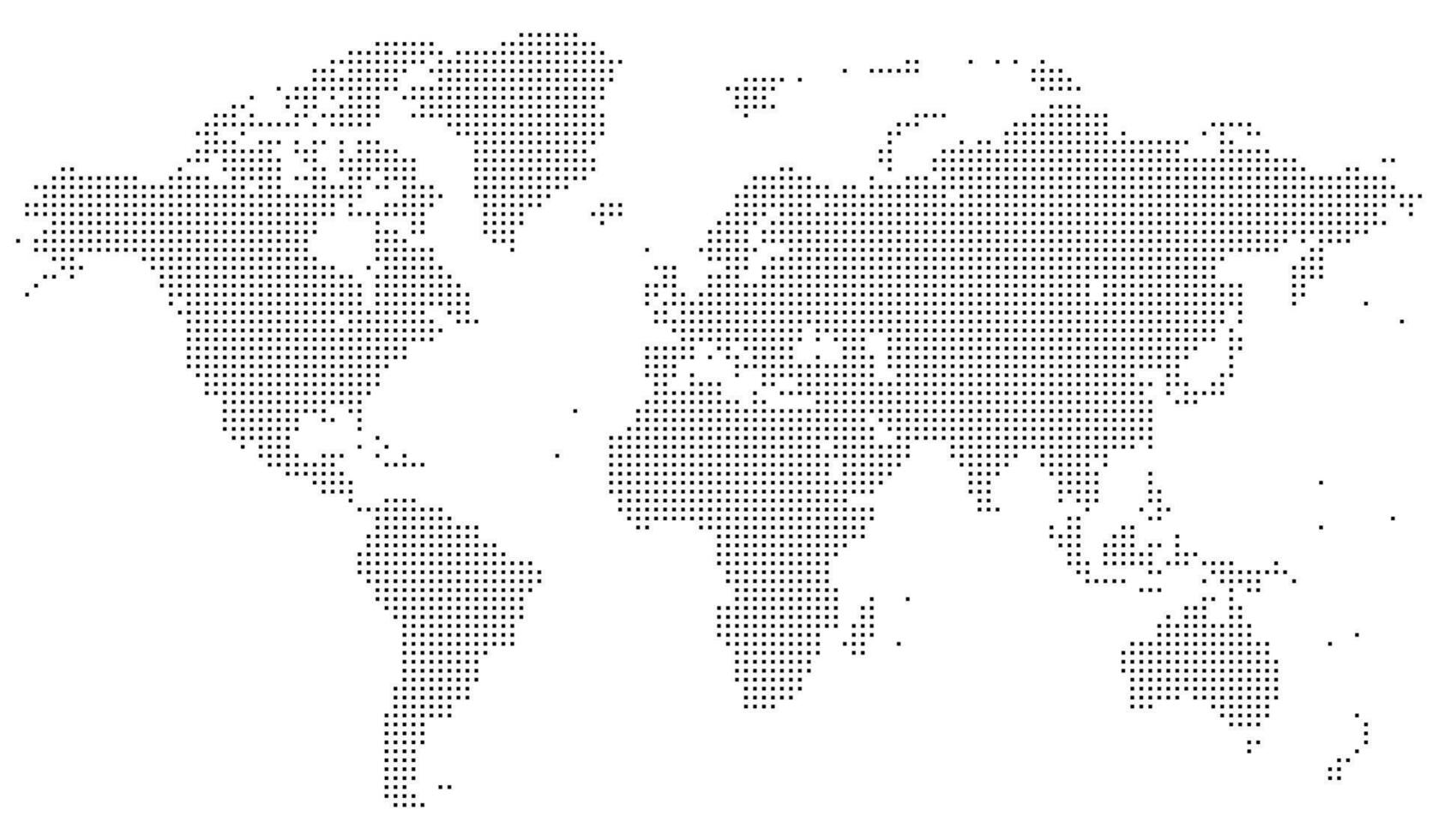 Geographic squire shape dotted world map for international use. Its dotted world map layout provides a simple interface to interpret landmasses in dotted world map formats. vector