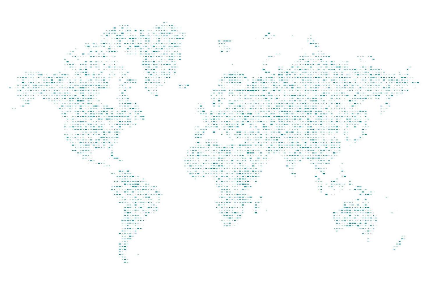 Isolated world map with square dots and abstract structure. Ideal for minimalist geography projects. Depicts all major continents and borders clearly vector