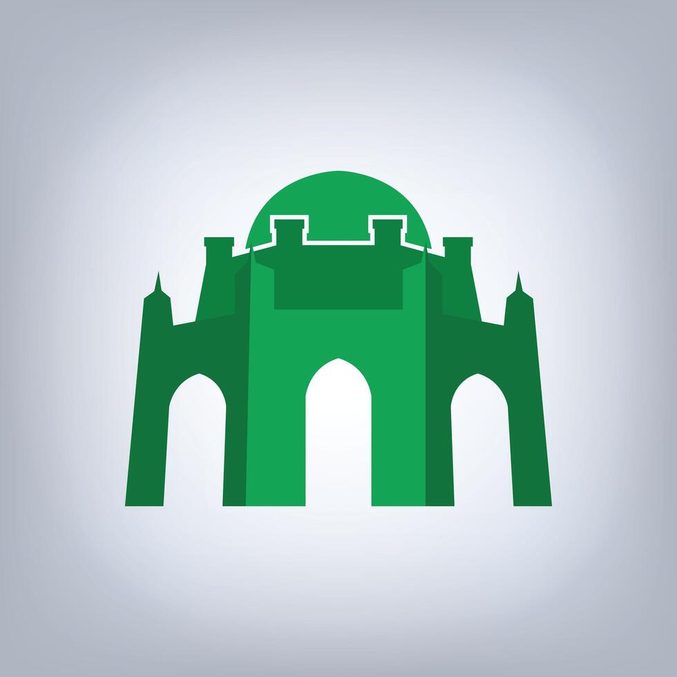 Shrine of Bahauddin Zakariya pakistan , an Islamic architectural art with an abstract background vector