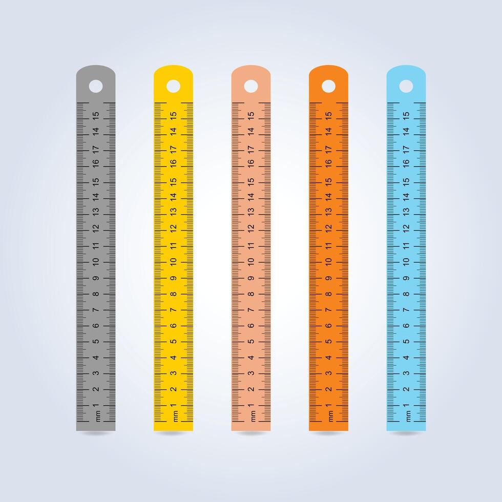 Ruler and Scales in different colors of art vector