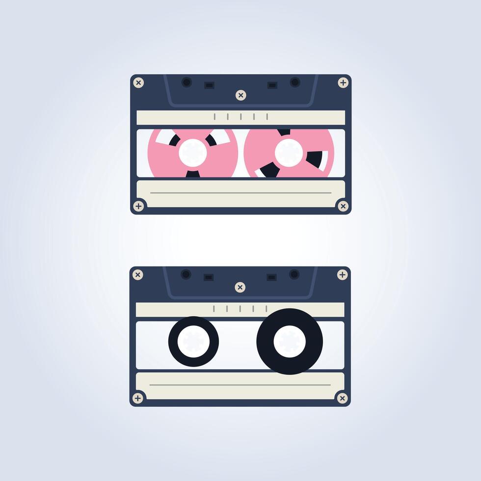 Casit Icons, cassette tapes audio recorder with an abstract background vector