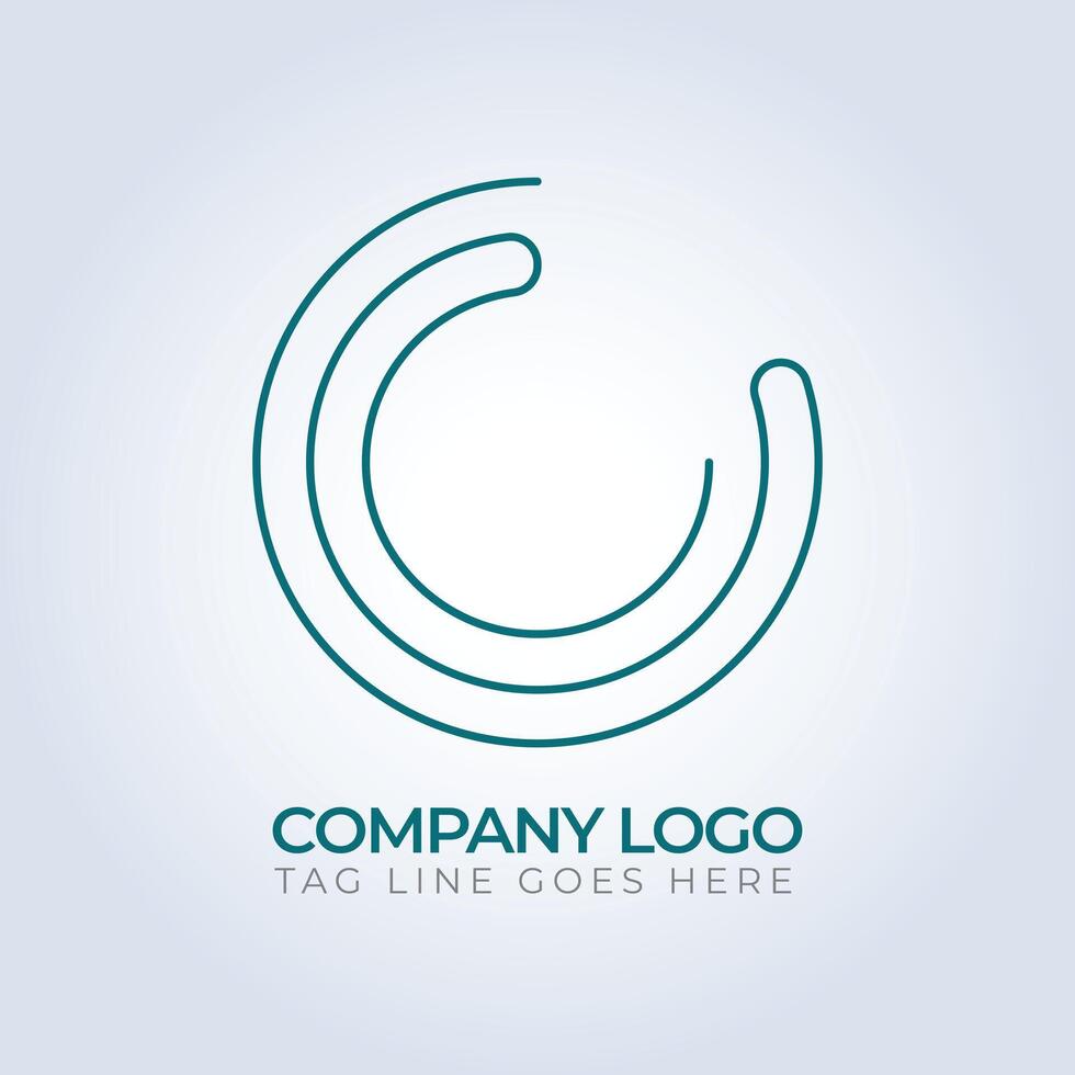 Line art circular company logo template design art vector