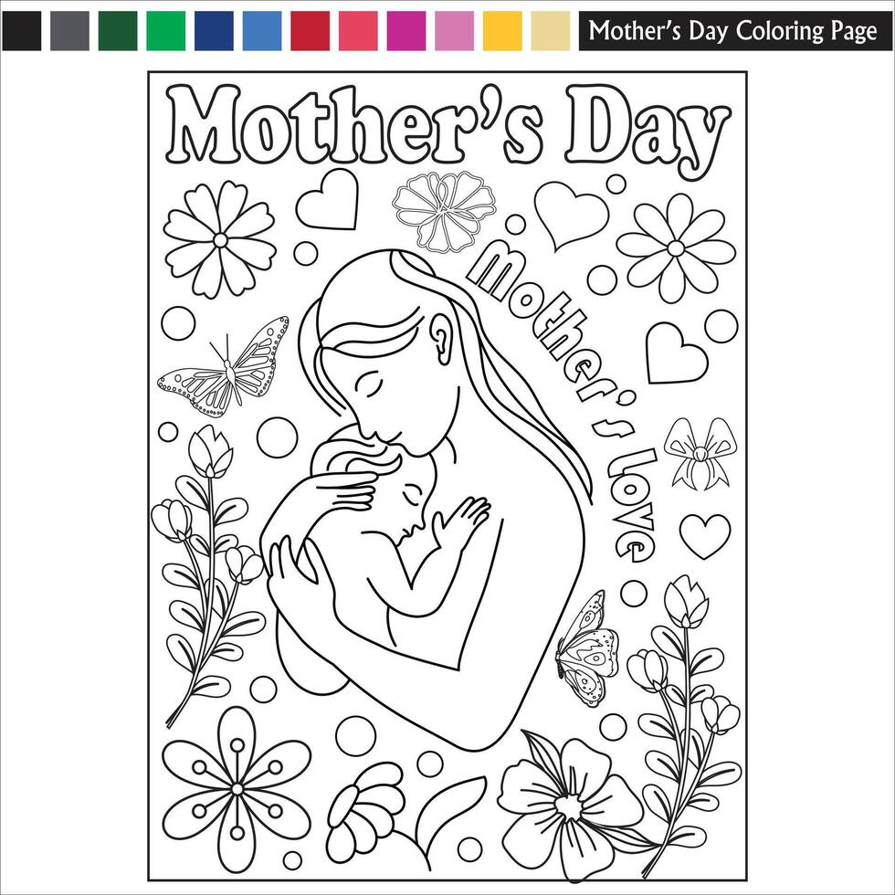 mother's day art and drawing vector