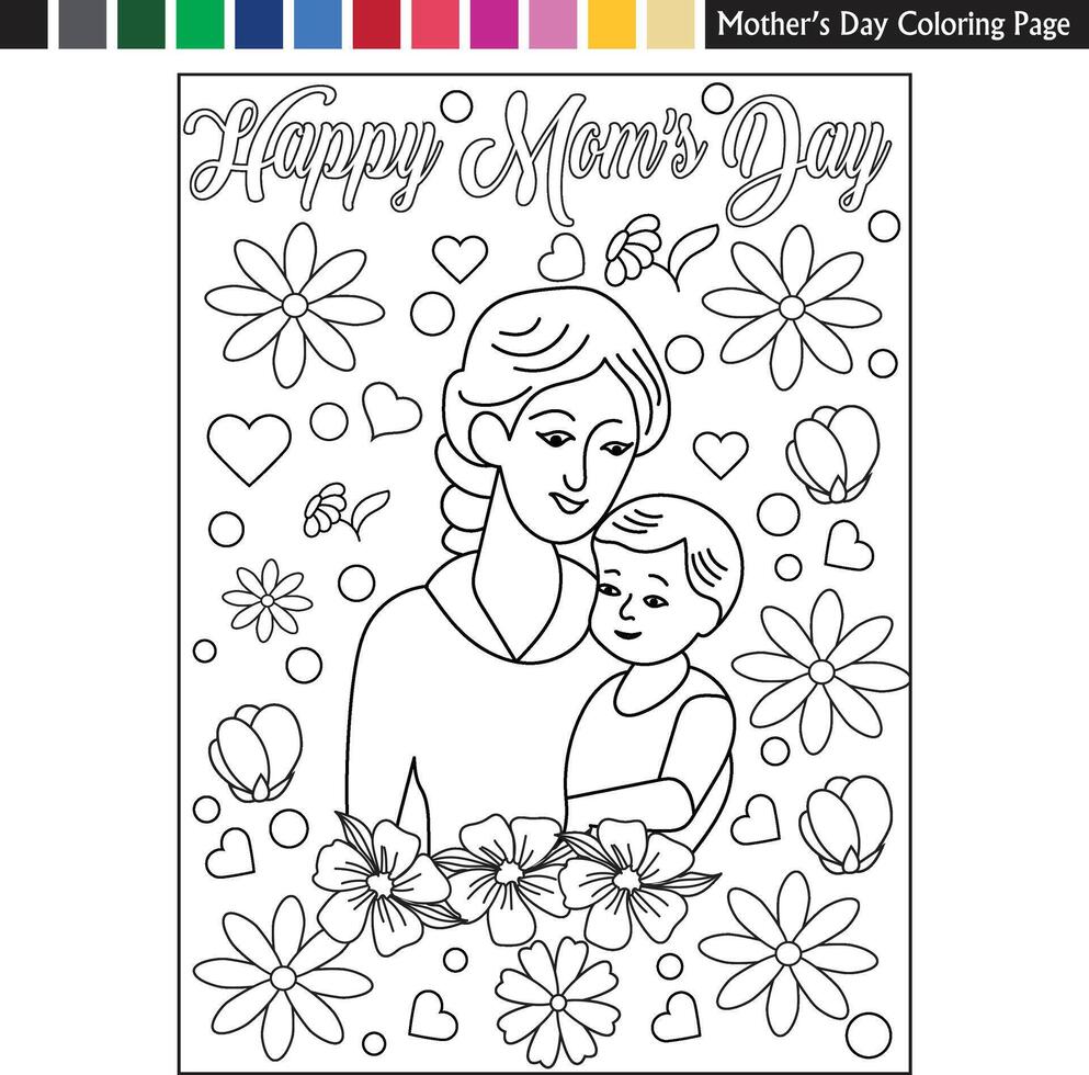 mom's day love mother vector