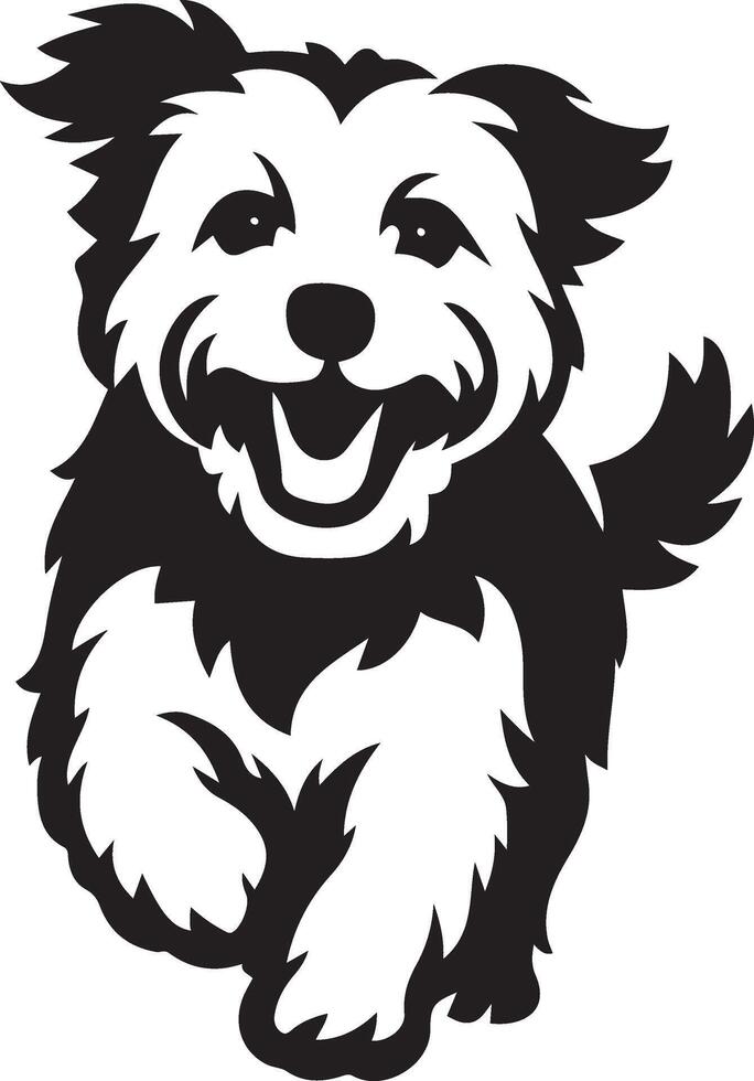 Running dog illustration happy pet art, Energetic dog in motion sketch vector