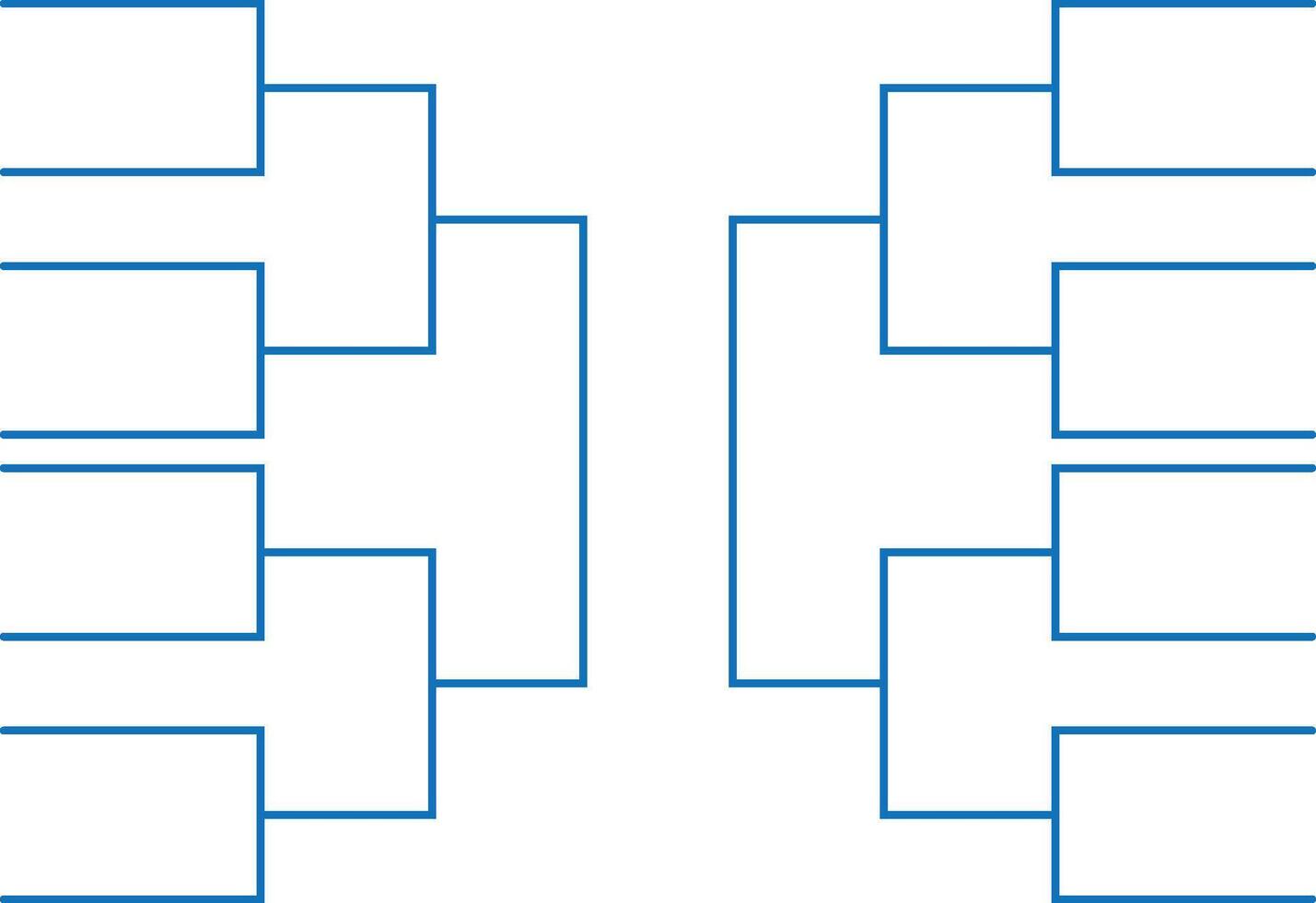 Printable Blank Tournament Bracket Template 16 Teams, Double Elimination vector