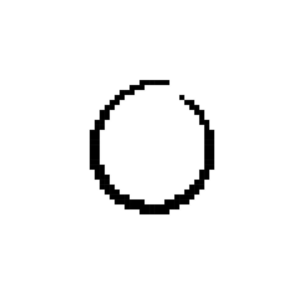 Mosaic style pixelated circle icon with black and white edge design vector