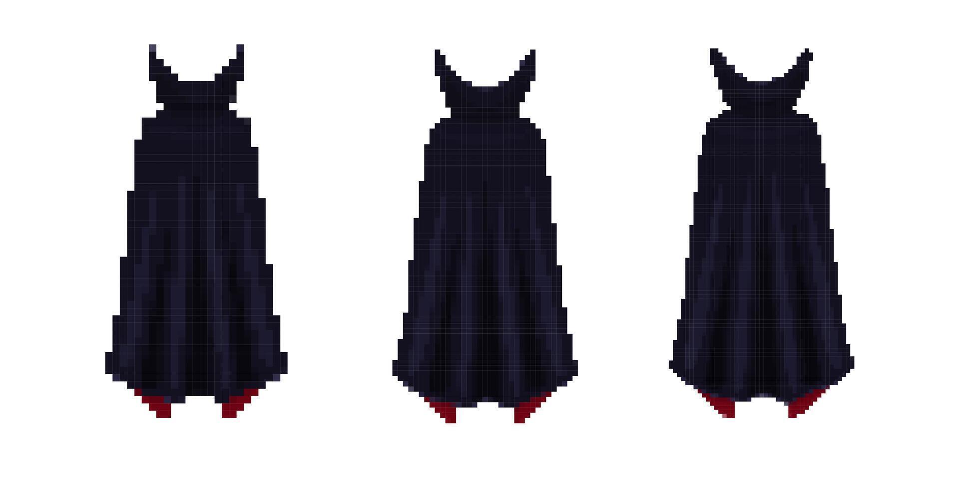 Mosaic style pixelated dress icon with elegant design and retro vintage aesthetic elements vector