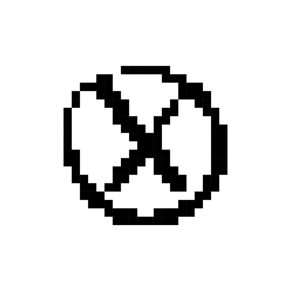 Mosaic pixel style cross icon with retro and simple black and white design vector