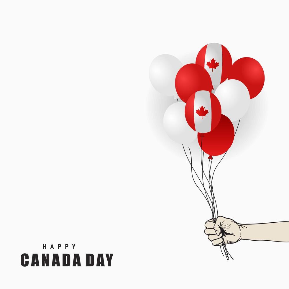 Happy Canada Day background template with Canada flag maple leaf on balloons.suitable for banner, poster etc vector