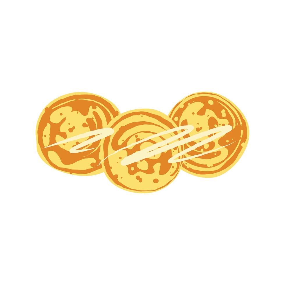 Fluffy Pancakes with Condensed Milk. vector