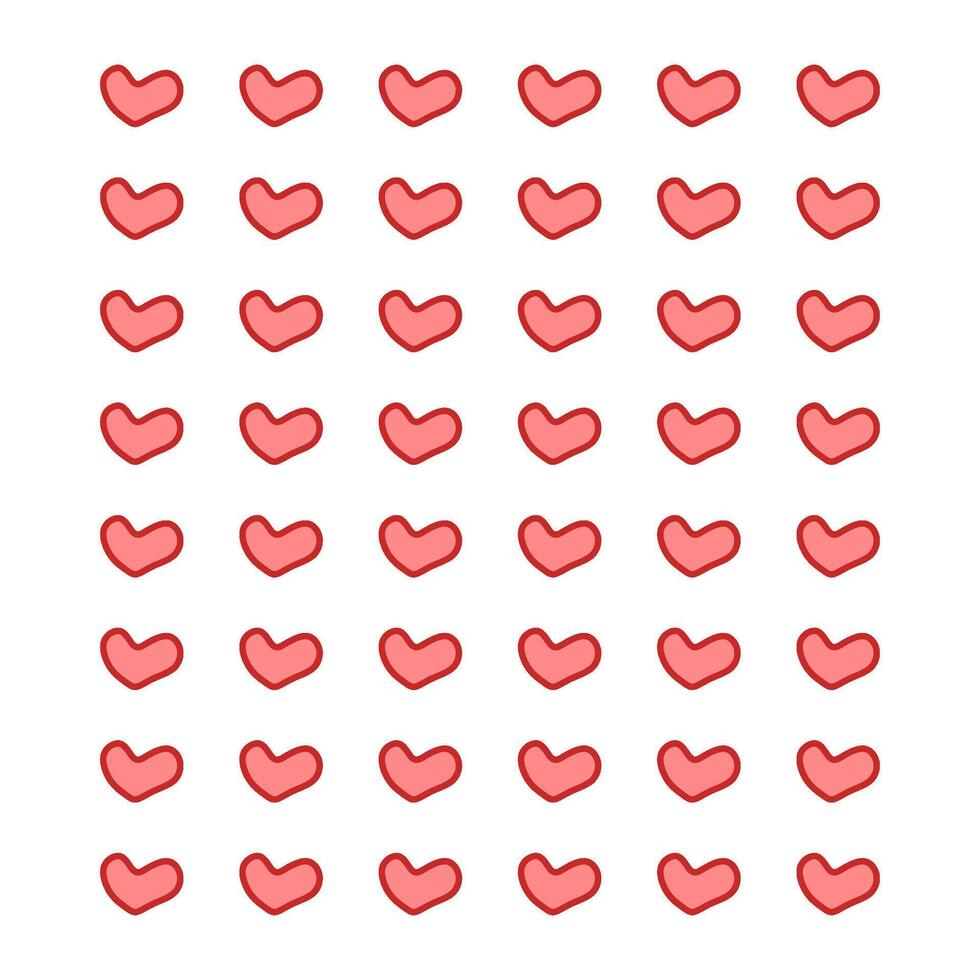Red love heart pattern background vector