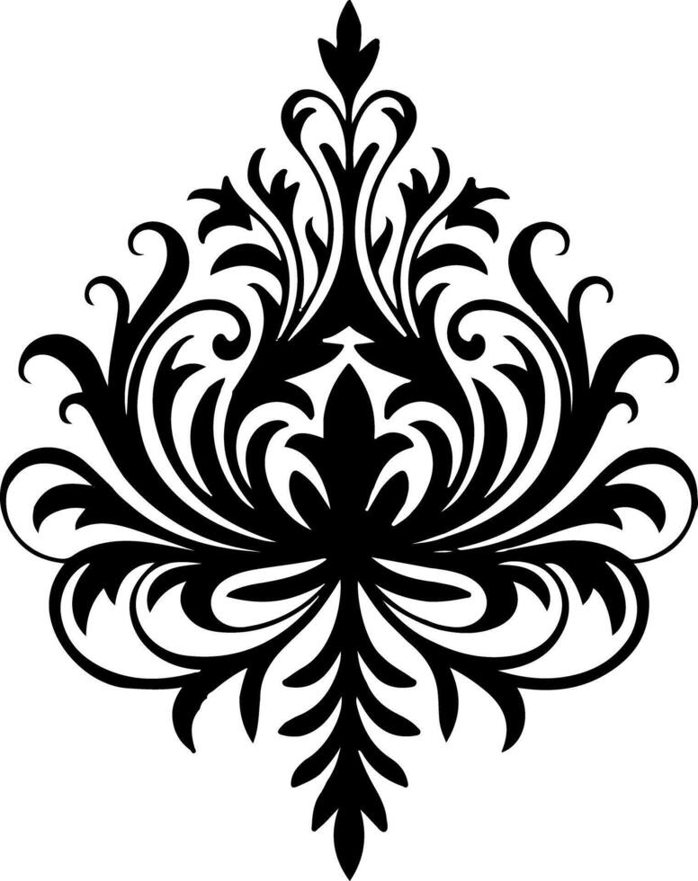 Elegant Swirling Floral Silhouette with Symmetry vector