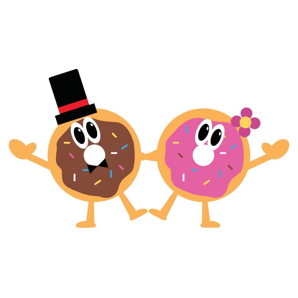 a couple donut design cute vector