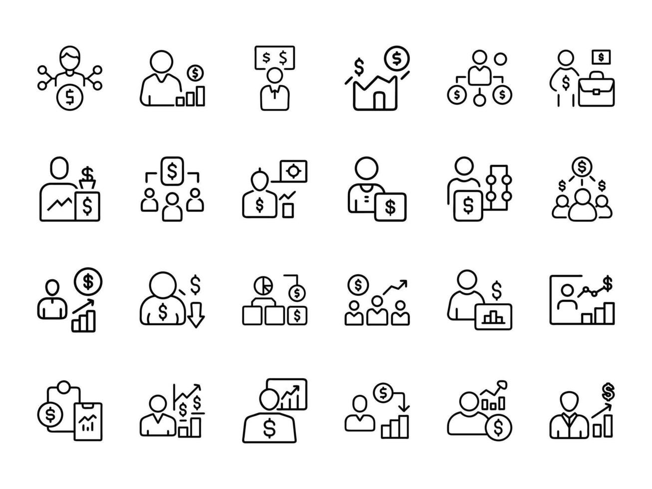 finance accounting tools icon bundle line art illustration vector