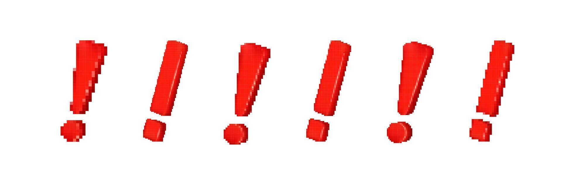 Multiple red exclamation marks in graphic design element with bright bold visual impact vector