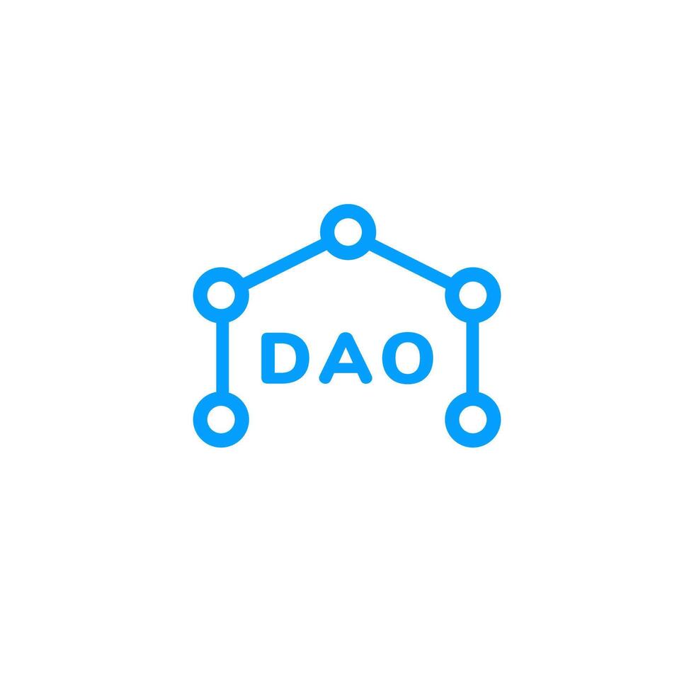 Dao symbol with connected lines and bold letters in simple design vector