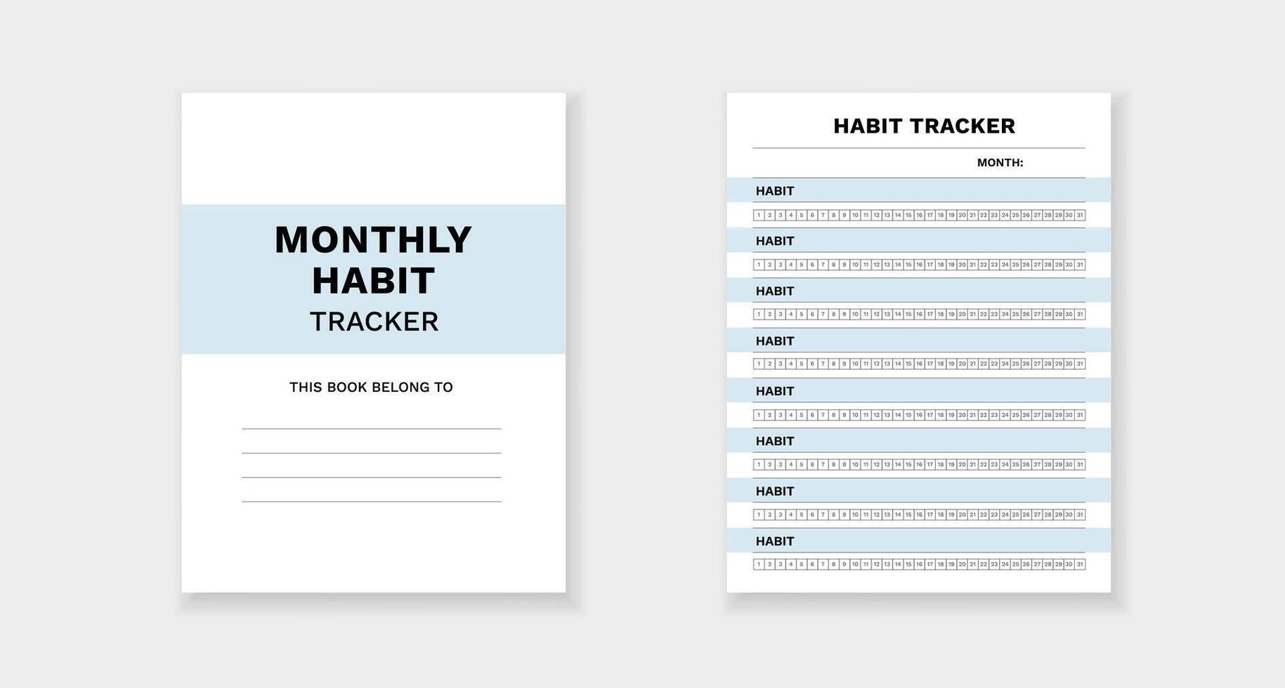 Monthly habit tracker template for effective goal setting and progress monitoring vector