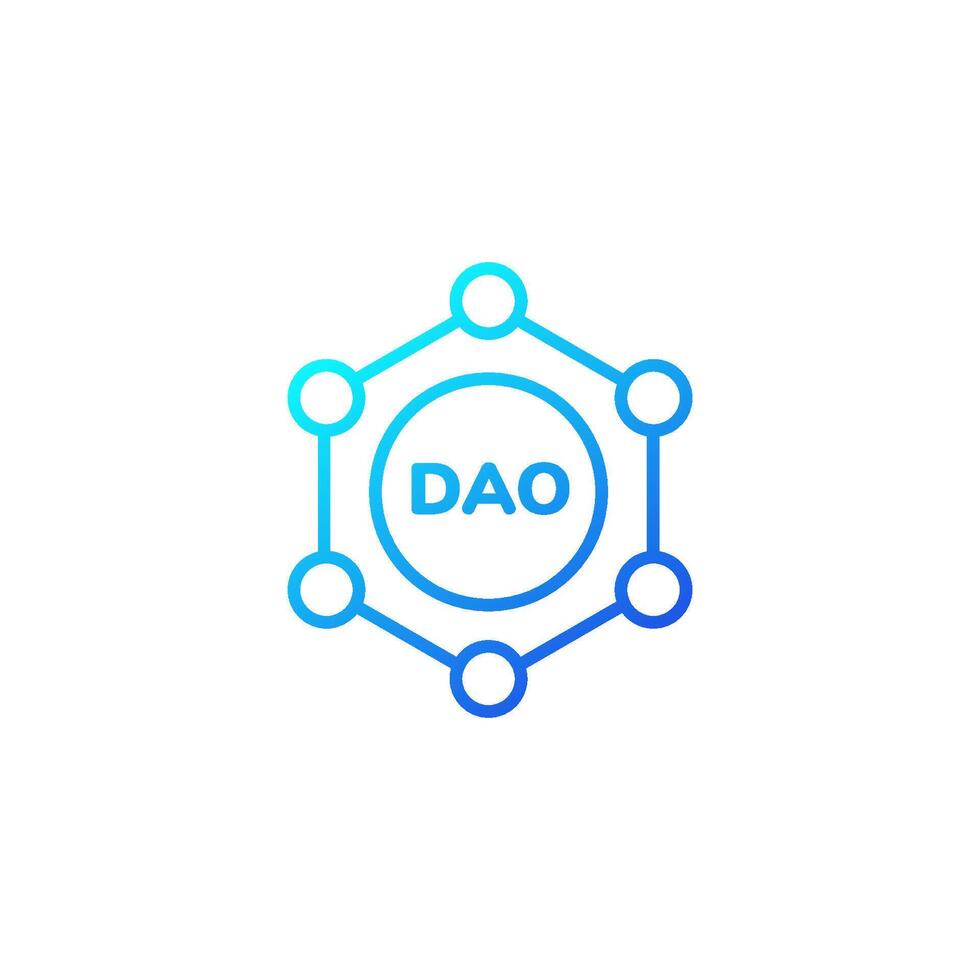 Simple and clear dao icon with geometric outline and modern gradient color scheme vector