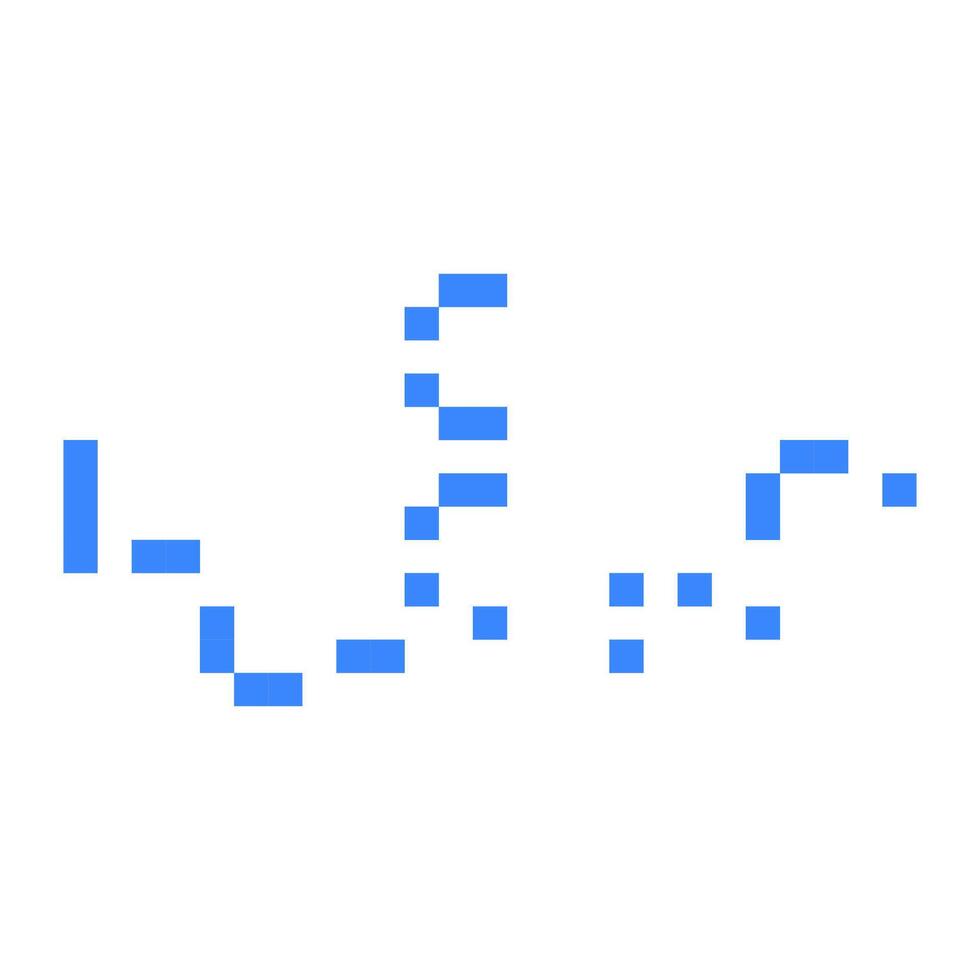 Mosaic pixel art icon piece with vibrant blue tiles in an abstract pattern vector