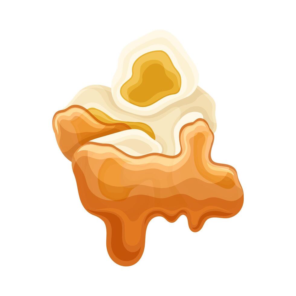 Popcorn in liquid caramel illustration on white background vector