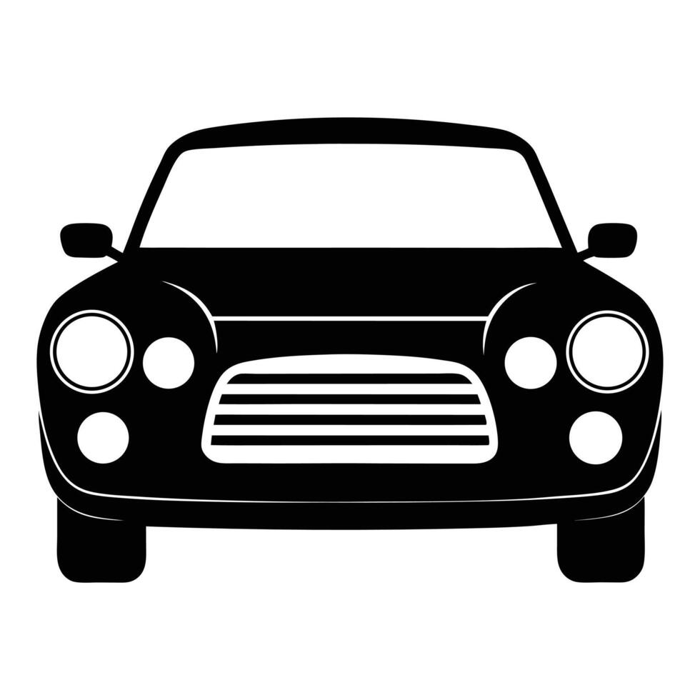 simple black silhouette car vector