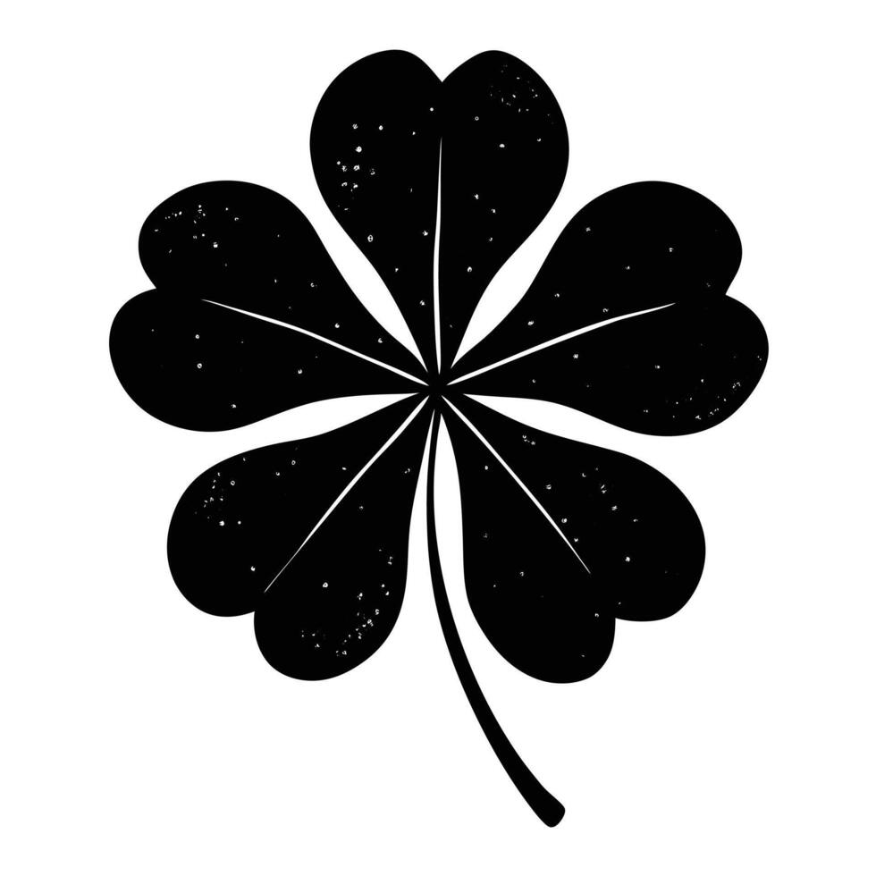 clover leaf silhouette white background vector