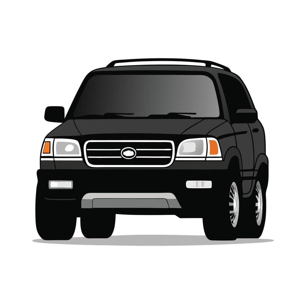 black suv front view vector
